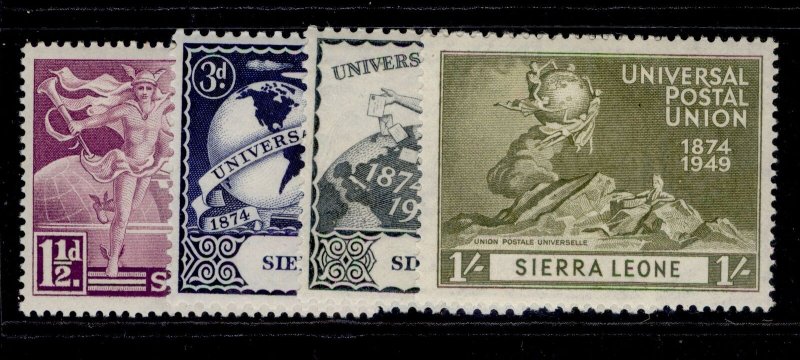 SIERRA LEONE GVI SG205-208, 1949 ANNIVERSARY of UPU set, NH MINT.