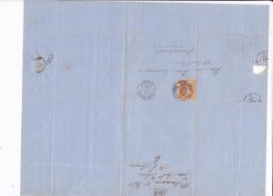 Spain 19th century imperf stamp cover  Ref: 8262