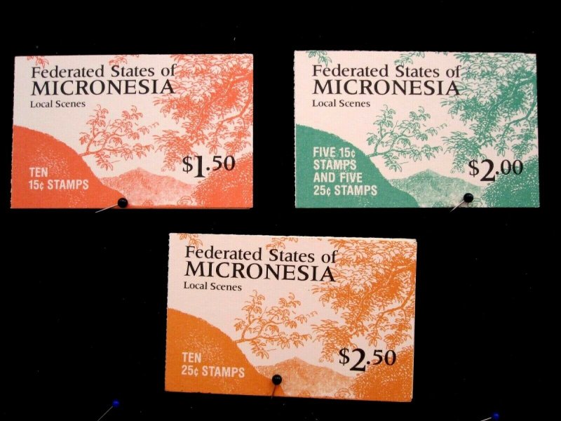 MICRONESIA - SCOTT# 33a,36a,36b - BOOKLET - PRECANCEL