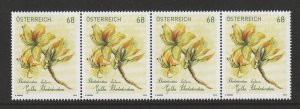 Austria 2018 Yellow Rhododendron-Bonus, ANK No. 3407, Michel 3386 Strip of 4