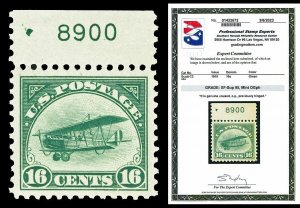 Scott C2 1918 16c Jenny Airmail Issue Mint Graded XF-Sup 95 LH with PSE CERT