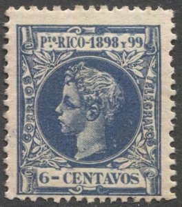 PUERTO RICO 1898 Sc 145  6c Alfonso XIII MNH VF
