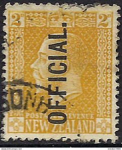 NEW ZEALAND 1917 KGV 2d Yellow Official Perf 14 x 15 SGO92b Used