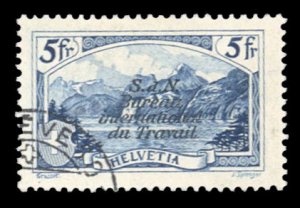 Switzerland, Officials #3O24 Cat$37.50, 1923 5fr ultramarine, used, signed St...