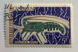 Cameroon 1968 Scott 476 CTO - 5F, Royal Spiny Lobster