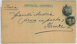 37344  - ARGENTINA - Postal HISTORY - STATIONERY WRAPPER  added stamps to ITALY