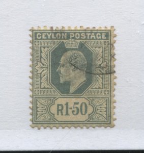 Ceylon KEVII 1905  1 rupee 50 cents used