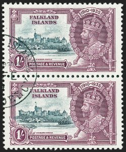 MOMEN: FALKLAND ISLANDS SG #142a 1935 EXTRA FLAGSTAFF USED £2,500 LOT #62674