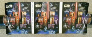 2007 STAR WARS 30th Anniversary Sc 4143 press sheet: 3 panes of 15 X 41c MNH