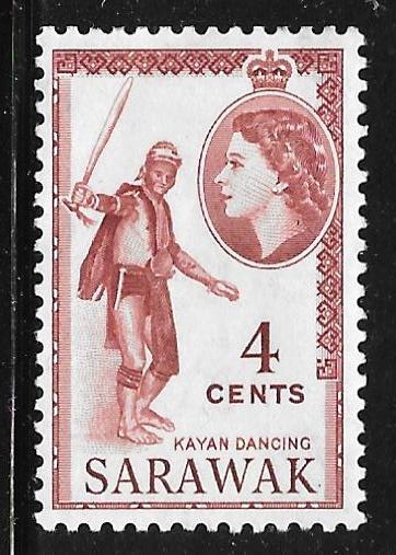 Sarawak 199: 4c Kayan dancing, MH, F-VF