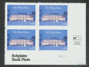 BOBPLATES #3445 White House Plate Block F-VF MNH SCV=$4 ~See Details for #s/Pos