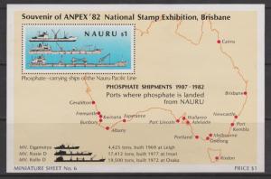 Nauru 1982 ANPEX Phosphate Miniature Sheet Sc#256 MNH