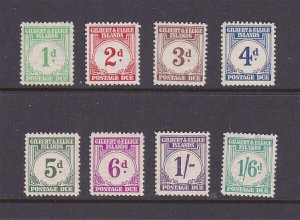 Gilbert & Ellice Islands 1940 Sc J1-J8 set MLH