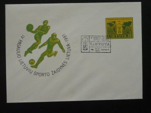 football and basketball postal stationery Latvia 1991