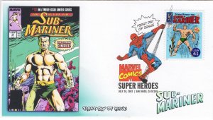 AO-4159m-1, 2007, Marvel Comics Super Heroes, FDC, Add-on Cachet, DCP, Sub-Marin