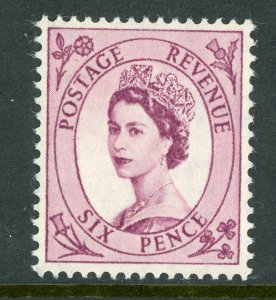 Great Britain 1955 QEII 6p Reddish Purple SG #548 MNH B11