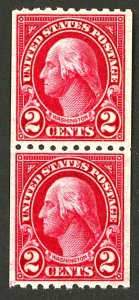 U.S. #606a MINT PAIR WITH PSE CERT OG NH VF 80