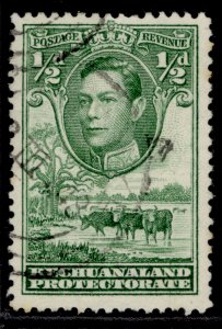 BECHUANALAND PROTECTORATE GVI SG118, ½d green, FINE USED.