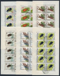 Czechoslovakia 1082-1090 sheets/10,CTO.Michel 1301-1309 klb. Butterflies 1961.