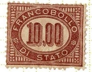 Italy #o8 MH 10L official stamp faults
