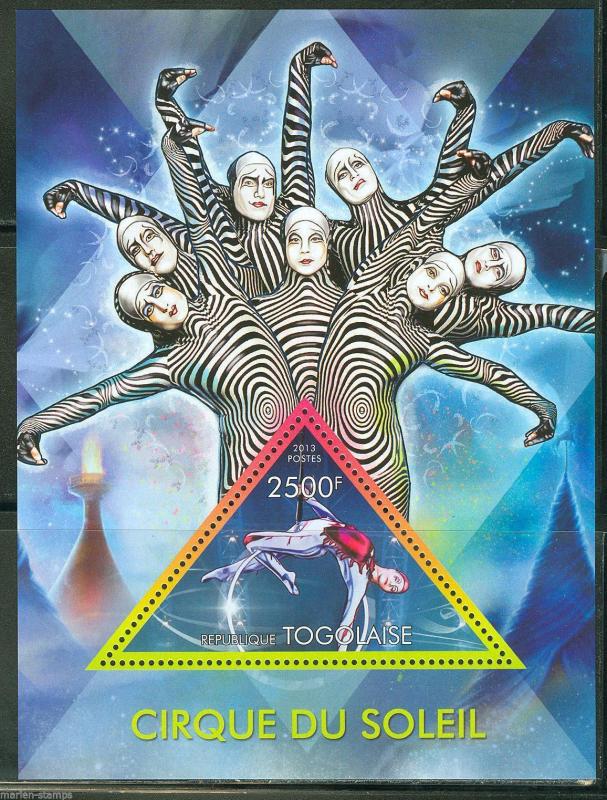 TOGO  2013 CIRQUE DU SOLEIL  SOUVENIR SHEET MINT NH