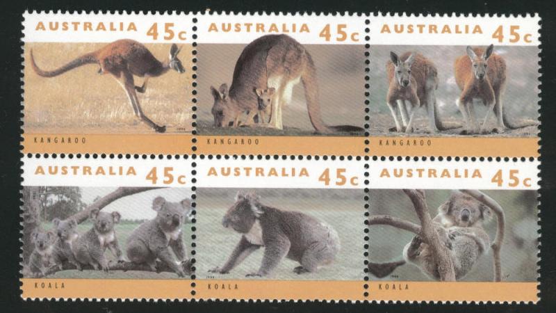 AUSTRALIA Scott 1274-1279 = 1279a MNH** Block of Six 1992