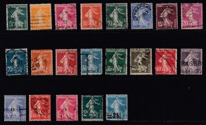FRANCE - #159-184 - 21 Different - Sower series - Includes Higher Values