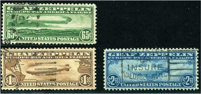 HERRICKSTAMP UNITED STATES Sc.# C13-15 1930 Fresh Well Centered Set VF Used