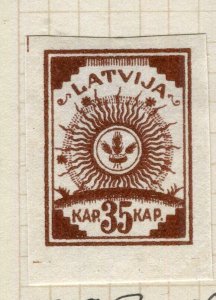LATVIA; 1919 early Imperf Watermarked issue Mint hinged 35k. value