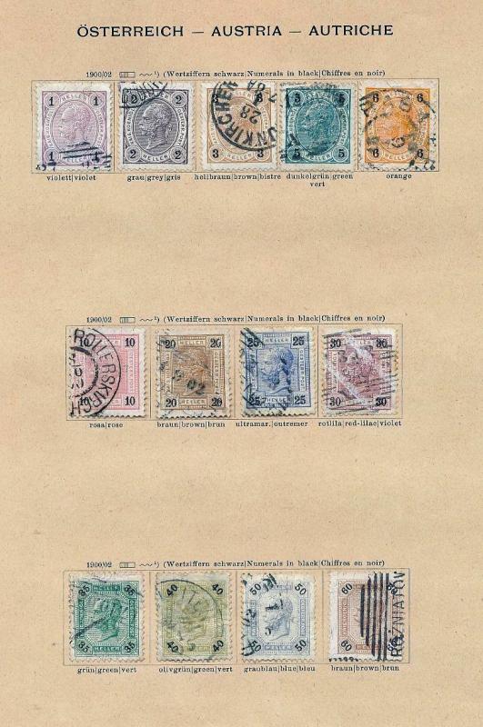 AUSTRIA 1850s/1910 Imperf Dues Officials Used Collection(120+Items) JJ787