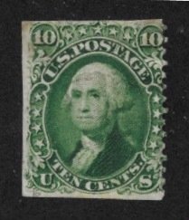 68 Used,10c. Washington, Trimmed Perfs, scv: $55,  FREE INSURED SHIPPING