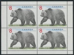 Canada - 1694 - 8 Dollar Grizzly - Field stock pane of 4 - XF Mint never hinged