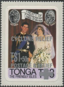 Tonga 1982 SG808 1p+50p Cyclone Relief surcharge MNH