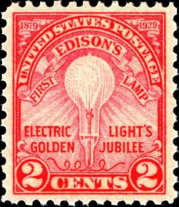 1929 2c Edison Electric Light Bulb Golden Jubilee Scott 655 Mint F/VF NH