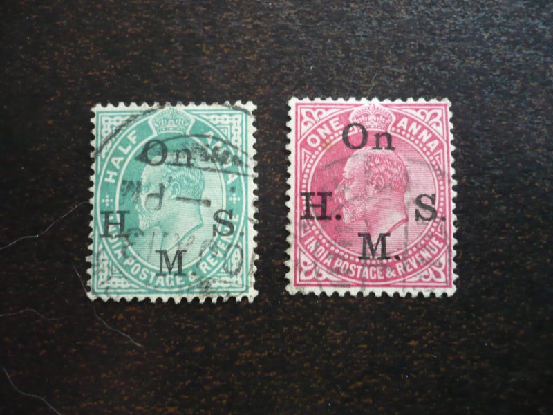 Stamps - India - Scott# O45-O46 - Used  Partial Set of 2 Stamps