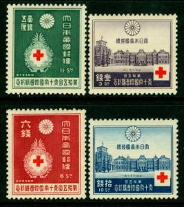 JAPAN  1934  RED CROSS  - 15th International Conference set Sk# C57-60 mint MH