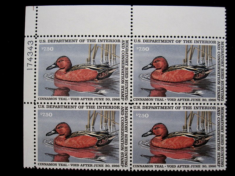 US - SCOTT# RW52 - PLATE BLOCK 4 - MNH - CAT VAL $60.00