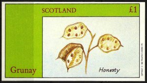 {G017} Grunay Scotland Fruits (1) Honesty S/S 1£ MNH Cinderella !!