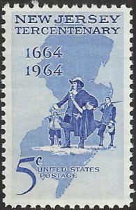 # 1247 MINT NEVER HINGED NEW JERSEY TERCENTENARY