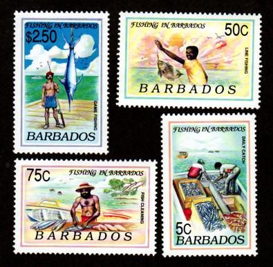 Barbados 799-802 Mint NH MNH Fishing!