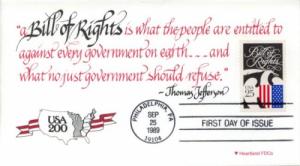 1989 Bill of Rights (Scott 2421) Heartland FDC