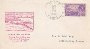 OPENING DAY GOLDEN GATE INT'L EXPO 1939 - USS PERMIT (SS-178) SUBMARINE CANCEL