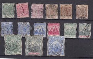 Barbados QV Unchecked Collection Of 15 Fine Used BP2984