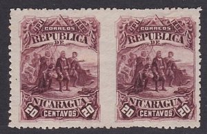 NICARAGUA 1892 00c Columbus pair IMPERF BETWEEN unused.....................A2542