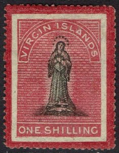 BRITISH VIRGIN ISLANDS 1867 ST URSULA 1/- PART GUM