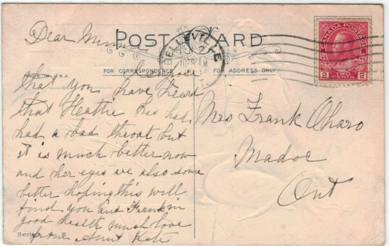 Canada 1911 UN106 2-Cent KGV Admiral on Postcard