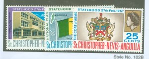 St. Kitts-Nevis #182-184  Single (Complete Set)