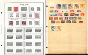 Canal Zone Stamp Collection on 12 Harris Pages 1904 to 1975