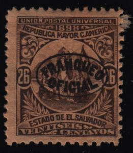 El Salvador O138 Official Usage Postage O/P 1898