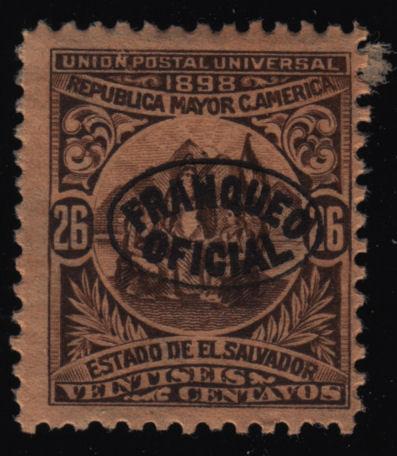 El Salvador O138 Official Usage Postage O/P 1898